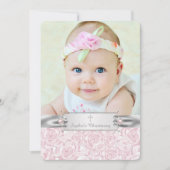  Roze Rose Christening Kaart (Voorkant)
