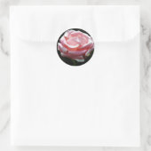 Roze Rose Close-up Ronde Sticker (Tas)