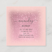 Roze Rose Cloth Hanger Mode Boutique Vierkante Visitekaartje (Achterkant)