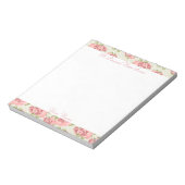 Roze Rose Country Chic Patroon Notitieblok (Linkerzijde)