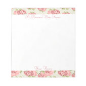 Roze Rose Country Chic Patroon Notitieblok (Voorkant)