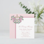 Roze Rose Cross Rouwende Kaarten (Staand voorkant)