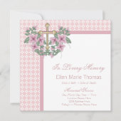 Roze Rose Cross Rouwende Kaarten (Voorkant)