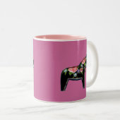 Roze Rose Dala Horse Mok (Voorkant rechts)
