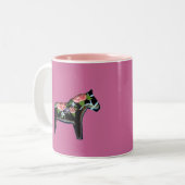 Roze Rose Dala Horse Mok (Voorkant links)