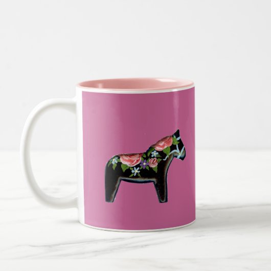 Roze Rose Dala Horse Mok (Links)