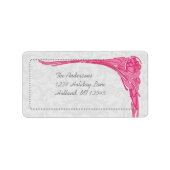 Roze Rose Damask Return Address Labels (Voorkant)