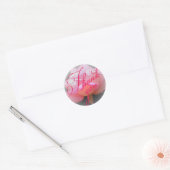 Roze Rose Dank je sticker (Envelop)