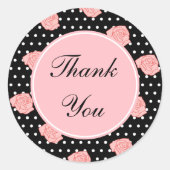 Roze Rose Dank je Stickers (Voorkant)