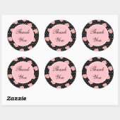 Roze Rose Dank je Stickers (Vel)