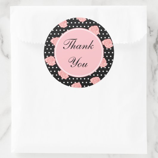 Roze Rose Dank je Stickers (Tas)