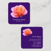 Roze Rose - Deep Paars Vierkante Visitekaartje (Voorkant / Achterkant)