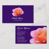 Roze Rose - Deep Paars Visitekaartje (Voorkant / Achterkant)