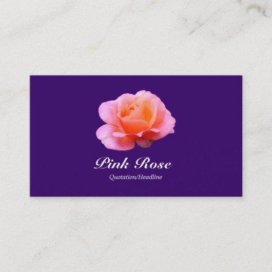Roze Rose - Deep Paars Visitekaartje (Voorkant)