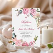 Roze Rose doop uitnodiging