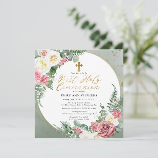 Roze Rose | Eerste Heilige Lijst van de goudbloem Kaart (Staand voorkant)