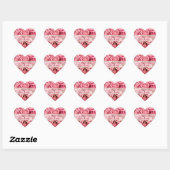 Roze Rose Elegance - Aanpassen Hart Sticker (Vel)