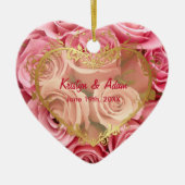 Roze Rose Elegance - Aanpassen Keramisch Ornament (Voorkant)