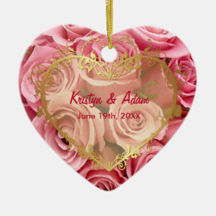 Roze Rose Elegance - Aanpassen Keramisch Ornament