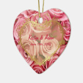 Roze Rose Elegance - Aanpassen Keramisch Ornament (Links)