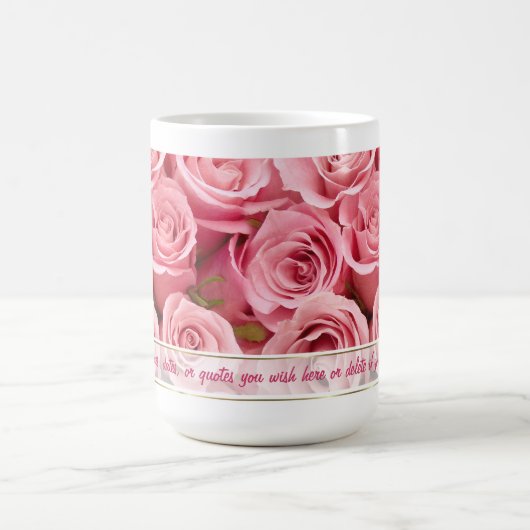 Roze Rose Elegance - Aanpassen Koffiemok (Center)