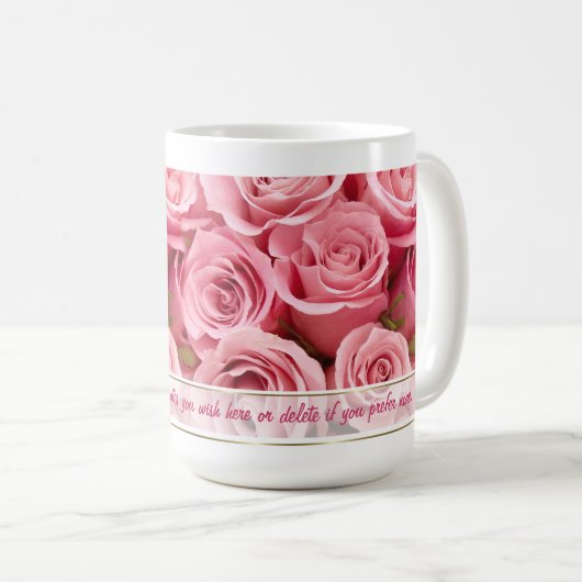 Roze Rose Elegance - Aanpassen Koffiemok (Voorkant rechts)