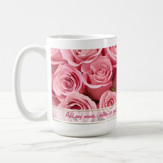 Roze Rose Elegance - Aanpassen Koffiemok (Links)