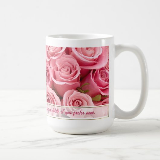 Roze Rose Elegance - Aanpassen Koffiemok (Rechts)