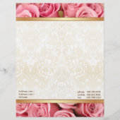 Roze Rose Elegance Briefhoofd Ontwerp (Voorkant)