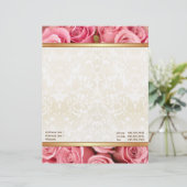 Roze Rose Elegance Briefhoofd Ontwerp (Staand voorkant)