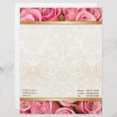 Roze Rose Elegance Briefhoofd Ontwerp (Voorkant / Achterkant)