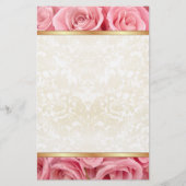 Roze Rose Elegance Briefpapier (Voorkant)