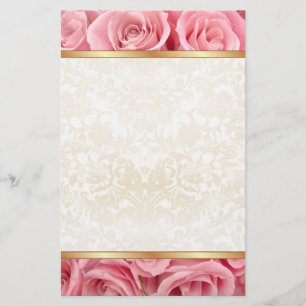Roze Rose Elegance Briefpapier