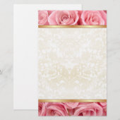 Roze Rose Elegance Briefpapier (Voorkant / Achterkant)
