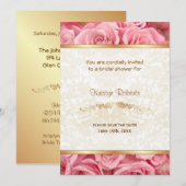 Roze Rose Elegance - Douche Save The Date (Voorkant / Achterkant)