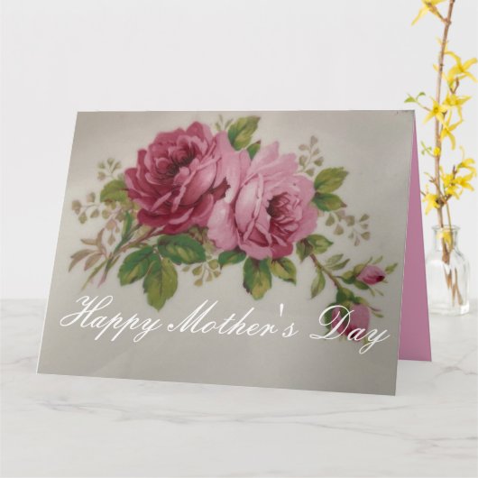 Roze Rose Elegance Kaart (Gele Bloem)