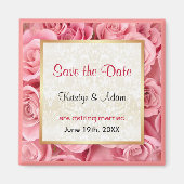 Roze Rose Elegance Magneet (Voorkant)