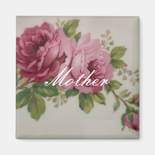 Roze Rose Elegance Magneet (Voorkant)