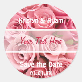 Roze Rose Elegance Ronde Sticker