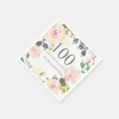 Roze Rose Elegant 100e verjaardag Servetten (Hoek)