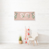 Roze Rose Elegant 90th Blush Birthday Party Spandoek (Insitu)