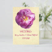 Roze Rose Elegant Canvas Bruiloft uitnodiging (Staand voorkant)