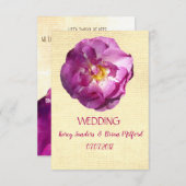 Roze Rose Elegant Canvas Bruiloft uitnodiging (Voorkant / Achterkant)