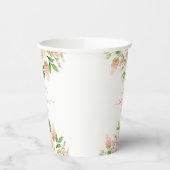 Roze Rose Elegant Floral Girl Baby shower Papieren Bekers (Links)