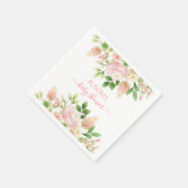 Roze Rose Elegant Floral Girl Baby shower Servet (Hoek)