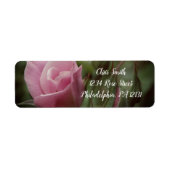Roze Rose Elegant Return Address Label (Voorkant)
