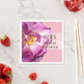 Roze Rose Elegant Vrijgezellenfeest Papieren serve Servet (Insitu)