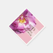 Roze Rose Elegant Vrijgezellenfeest Papieren serve Servet (Hoek)