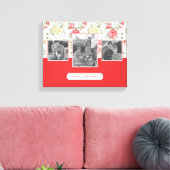 Roze Rose Elegant Wallpaper | Foto's en tekst van  Canvas Afdruk (Insitu (Woonkamer))