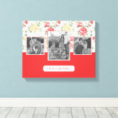 Roze Rose Elegant Wallpaper | Foto's en tekst van  Canvas Afdruk (Insitu (Houten vloer))